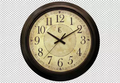 Above view wall clock still life transparent background png