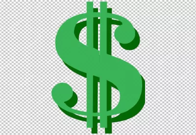 Green Dollar Sign Icon with 3D Effect