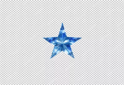 Radiant Blue Crystal Star with Faceted Gemstone Design Isolated image