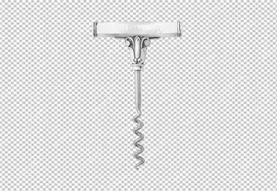 corkscrew for opening wine bottles, with levers and gears on  background PNG