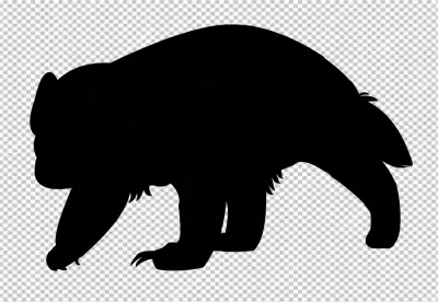 Powerful Honey Badger Silhouette Foraging on Ground Minimalist Design image