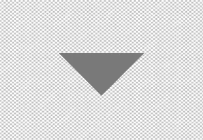Simple Gray Triangle Icon Facing Down on a Black Background