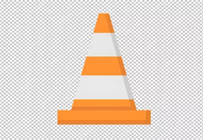 Traffic cone red and white Isolated