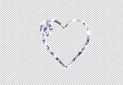 Luxurious Diamond Heart Outline with Dazzling Gemstone Sparkle on White Background image