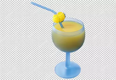 A glass of orange juice with cherries and mint in png