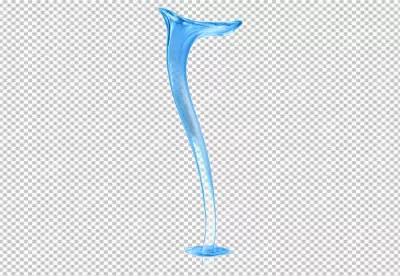 Elegant Abstract Blue Liquid Flow Creating a Gentle Upward Curve on White Background image