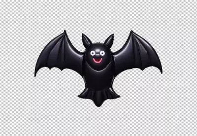 Cute Inflatable Black Bat Balloon for Halloween Decorations and Festive Party Supplies image