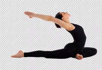 Effortlessly emphasizes the woman’s muscular control and poise