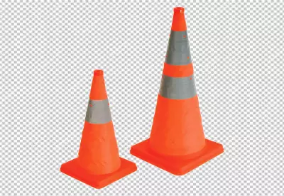 Traffic cone red and white Isolated on