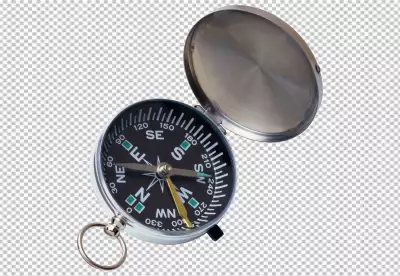 Black color png compass transparent bg