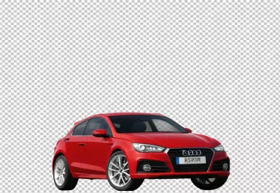 Vibrant Red Modern Hatchback Car Isolated on Pristine White Background for Automotive Designs image
