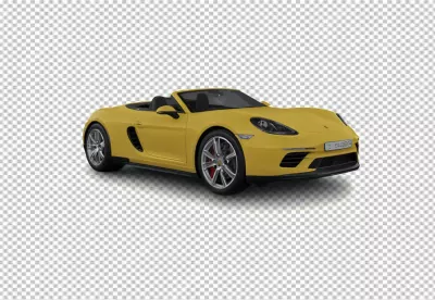 Sleek Yellow Sports Convertible Car Isolated on White Background for Luxury Automotive image