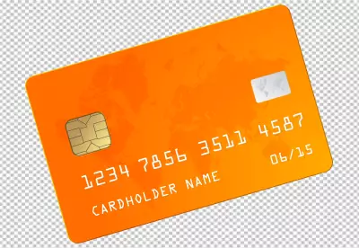 Cheerful amused lovely modern woman prefer credit cards, PNG