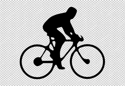Silhouette of cyclists riding on a mountain for outdoor sports PNG