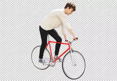 Man cycling png with his bike and helmet