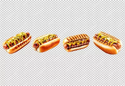 Delicious Grilled Hot Dogs with Zesty Toppings and Mustard Relish image