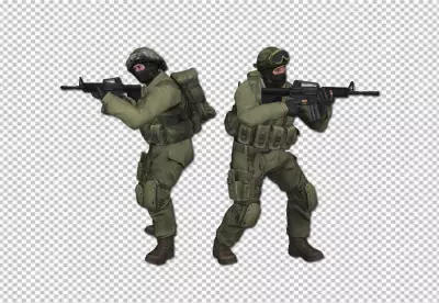 Army soldiers fighting with guns and defending