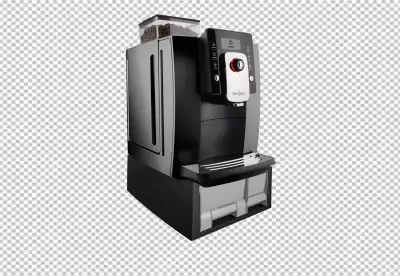 View of coffee machine making coffee at home transparent background 