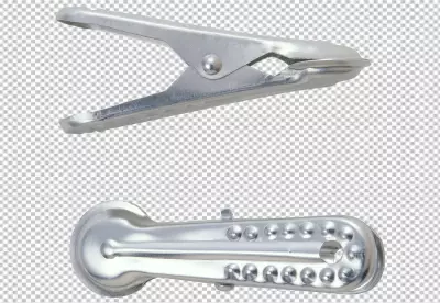 Clothespin silver metal transparent background 