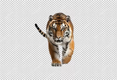 Majestic Tiger Walking Forward Big Cat Wild Animal Power Strength Wildlife image