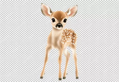 Adorable Fawn Standing Digital Art Illustration for Creative Projects image
