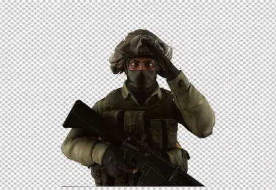 Medium soldier with weapon PNG
