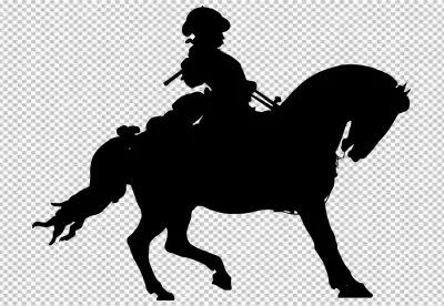  silhouette with horse against 