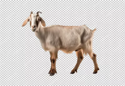 High-Quality Standing Goat PNG Cutout for Farm Animal Designs image