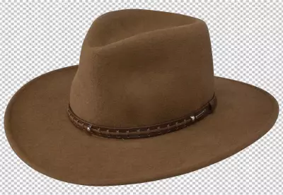 Brown cowboy hat isolated on 