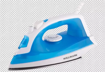 Clothes iron on transparent and white background