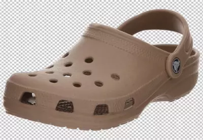 Coffee Color Crocs on a white background Rubber shoes
