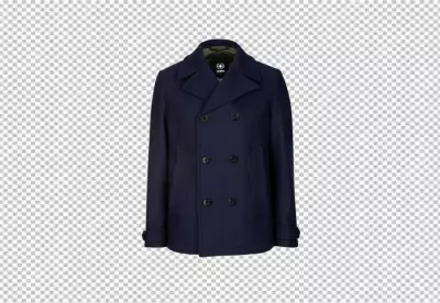 Fashion wool coat isolated on transparent