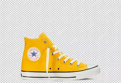 yellow color converse shoes transparent background 