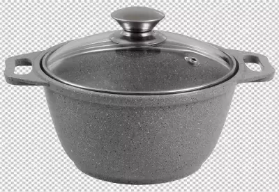 cooking pot with a glass lid isolated on png transparent background