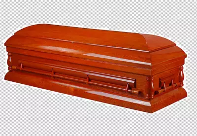 PNG RED  Coffin with Skeleton Hands Isolated on