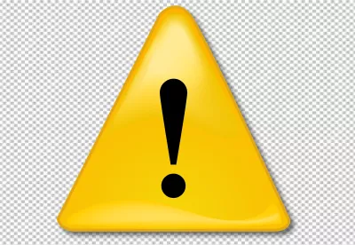 Yellow triangular warning sign with a black exclamation mark