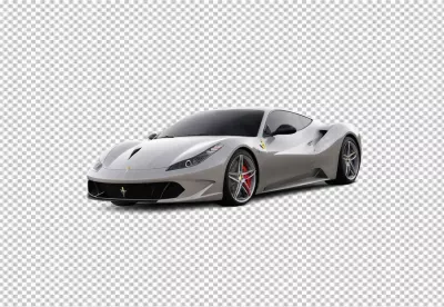 Sleek Silver Ferrari F8 Tributo Luxury Sports Car Isolated on White Background image