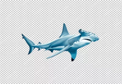 Realistic Blue Hammerhead Shark PNG for Marine Life Designs image