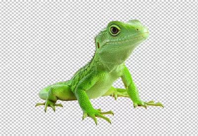 Vibrant Green Lizard PNG: Exotic Reptile Cutout for Nature Designs image