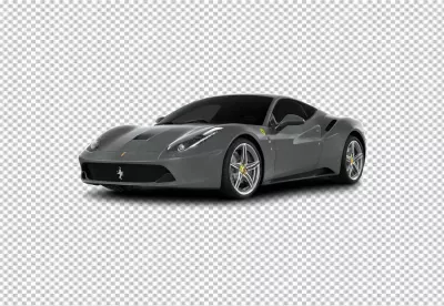Sleek Grey Italian Ferrari Sports Car Isolated on White Background image