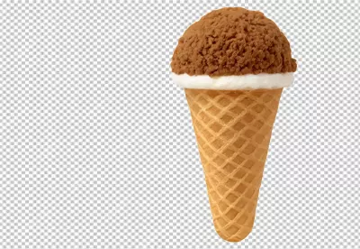 Delicious Chocolate Ice Cream Scoop in Crispy Waffle Cone for Summer Dessert image