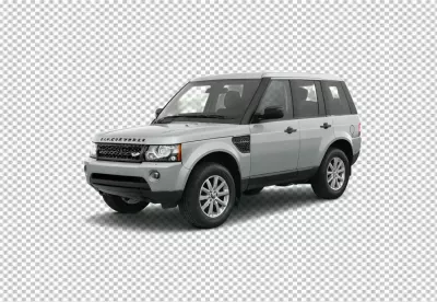 Dynamic Silver Land Rover Range Rover Sport SUV on Pristine White Background image