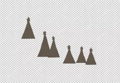 Group of Minimalist Christmas Tree Shapes Topped with Stars image