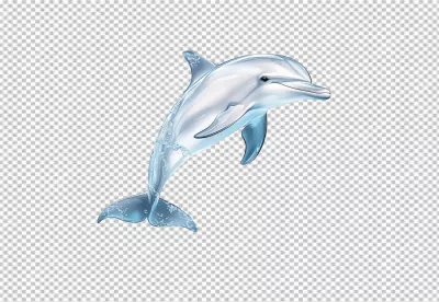 Dynamic Water Dolphin PNG Cutout for Creative Designs image