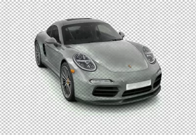 Sleek Grey Porsche 911 Sports Car Front Three-Quarter View Isolated for Automotive Design image