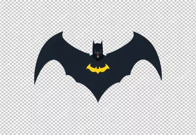 Classic Batman Cape and Emblem Design on White Background for Comics image