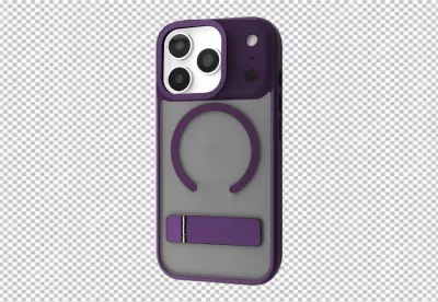 Purple iPhone 15 Pro Max Case with MagSafe Ring and Kickstand for Premium Protection image