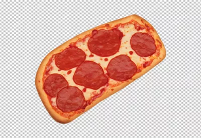 Delicious Rectangular Pepperoni Pizza with Melted Cheese and Crispy Crust image