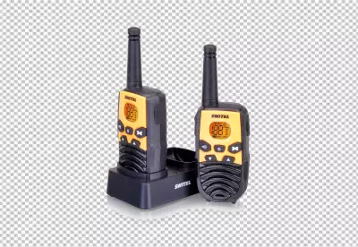 Two black walkie-talkie antennas and indicators carved PNG