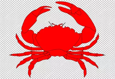 A crab with orange and brown coloring on transparent